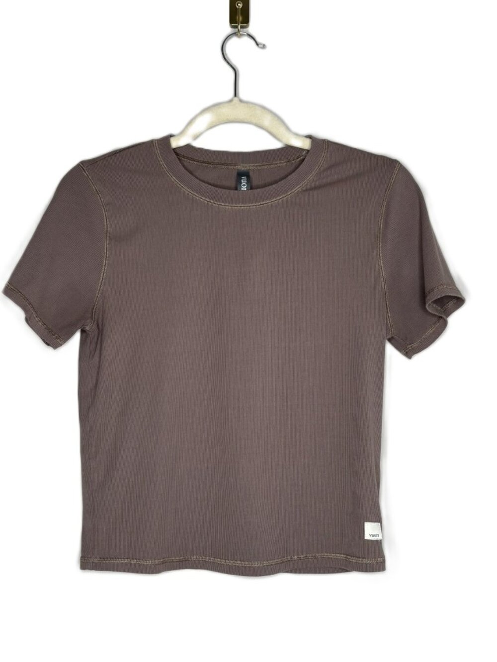 Vuori Pose Fitted Tee – Smokey Taupe – Large – Soft Stretch Performance